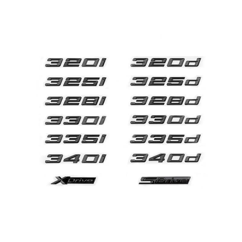 Cao Cấp-Glossy Đen GT 320i 320d 325i 325d 330i X-Drive ABS Số Chữ Biểu Tượng Cho Xe BMW 3 Series E90