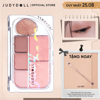 Bảng Phấn Mắt 6 Ô JUDYDOLL Elaborate Eyeshadow Palette Tông hồng Trong trẻo Lên Màu tốt Má hồng Bắt sáng Nhũ mắt Mịn Lâu trôi 8g