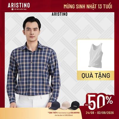 Áo Sơ Mi Nam Kẻ Vàng Bamboo Aristino sự cân bằng giữa cảm giác mềm mại, thoáng khí ALS610EDP01