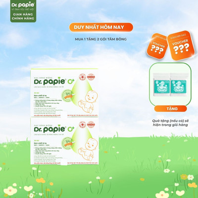 Combo 2 Gạc Rơ Lưỡi Làm Sạch Răng Lưỡi Nướu Công Thức Sáng Chế Độc Quyền Dr.Papie 0+ Ngừa Tưa Lưỡi Nấm Miệng