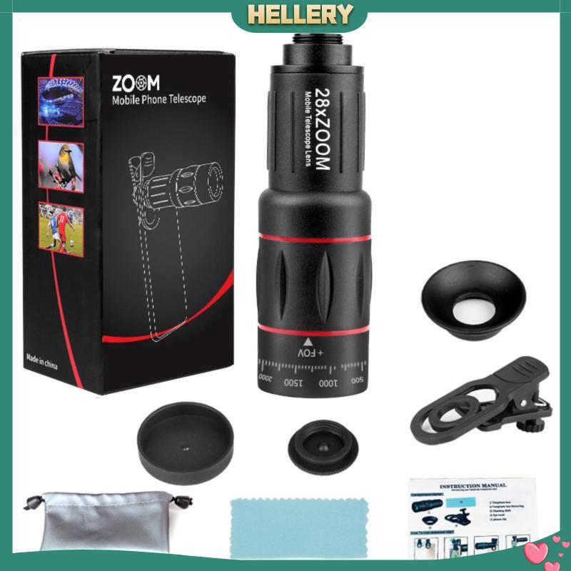 Điện thoại Telephoto Lens Kit Đen 28x Zoom Lens Kit Kính quang cầm tay Phụ kiện di động