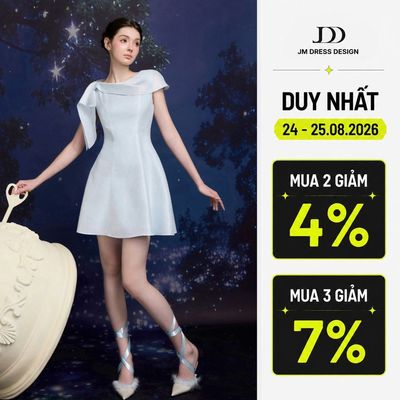 Đầm Xuân Hè Cổ Lệch Xẻ Vai 1S39.2607. Đầm Midi Dự Tiệc Thanh Lịch, Đầm Xòe Dáng A Nữ Cao Cấp, Thời Trang Thiết Kế By JM