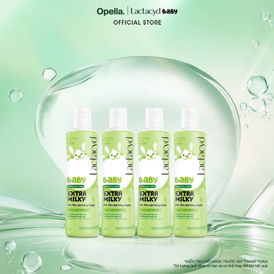 Bộ 4 chai Sữa Tắm Gội Trẻ Em Lactacyd Baby Extra Milky Làm Sạch Dịu Nhẹ và Dưỡng Ẩm Vượt Trội 250ml/chai