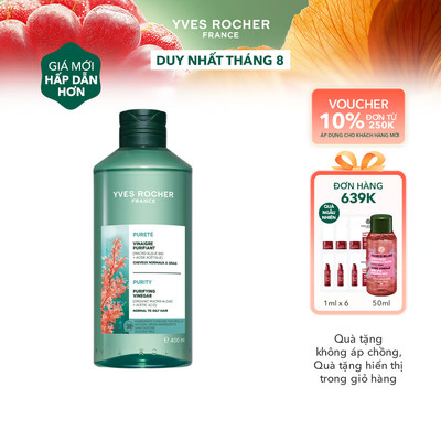 [MỚI] Giấm xả tóc làm sạch sâu và thanh lọc da đầu Yves Rocher Purity Purifying Vinegar 400ml