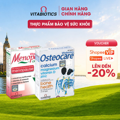 Bộ TPBVSK Osteocare Tablets - Hỗ Trợ Xương Chắc Khỏe & Menopace - Hỗ Trợ Cân Bằng Nội Tiết Tố Nữ Vitabiotics
