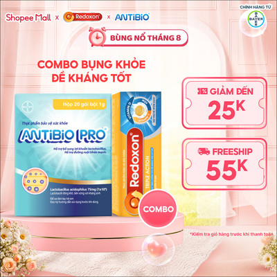 Combo Bụng Khỏe Đề Kháng Tốt: Viên Sủi Bổ Sung Vitamin C, D, Kẽm Redoxon Và Thực Phẩm Bảo Vệ Sức Khỏe Antibio Pro