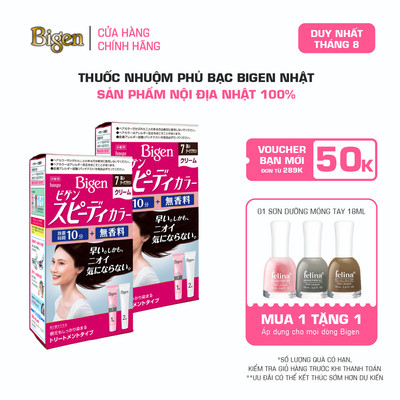 Combo 2 Thuốc Nhuộm Tóc Phủ Bạc Tại Nhà Bigen Nhật - Phủ Bạc Thảo Dược, Dưỡng Tóc Mềm Mượt 80ml