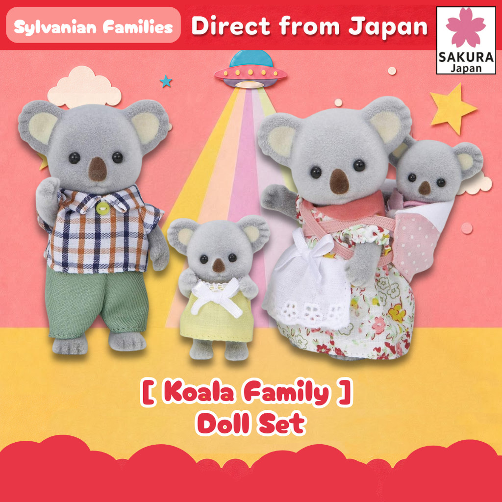 Sylvanian Families Doll – Koala Family (FS-15), ST Mark certified, Ages 3 and up, Toy Dollhouse, Epo