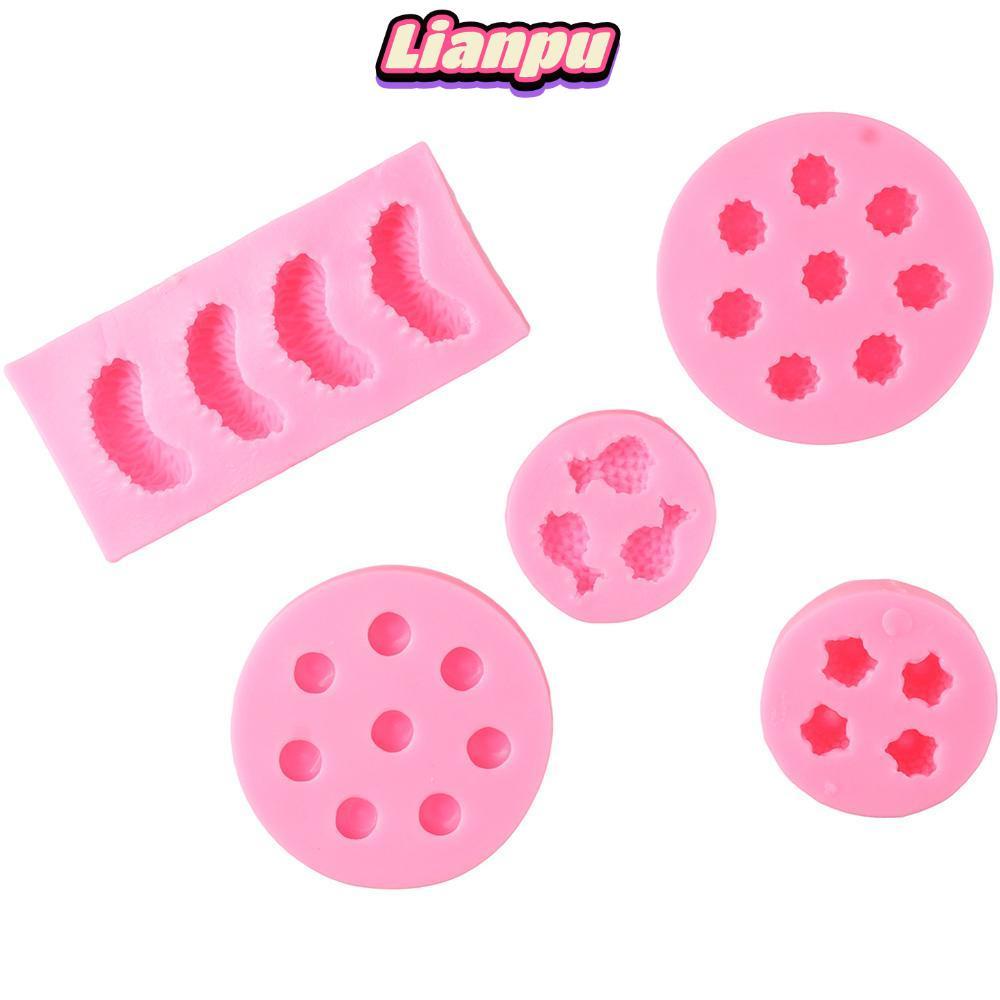 LIANPPH 5 Miếng Khuôn Hình Trái Cây, Khuôn Silicon Mâm Mâm Mâm Mâm Mâm Mứt Cam, Trang Trí Bánh Dứa D