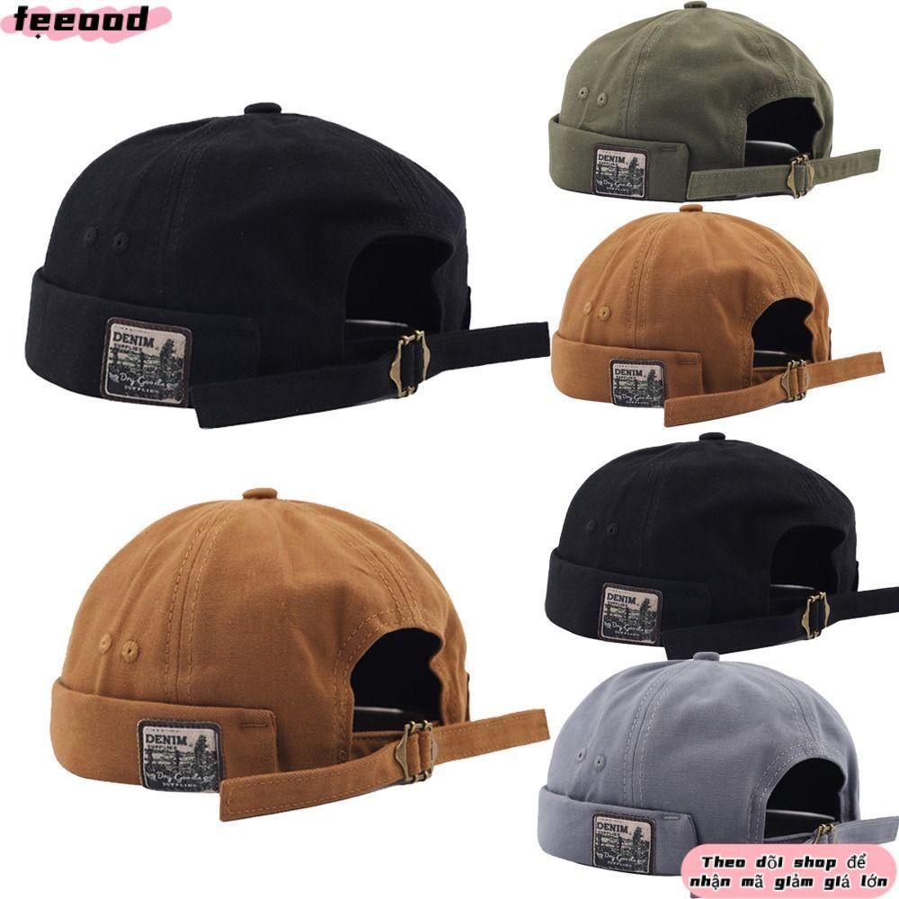 FEEOOD Nam Docker Cap, Có Thể Điều Chỉnh Cotton Dome Dưa, Màu Sắc Hợp Thời Trang Bonnet Beanies Retr