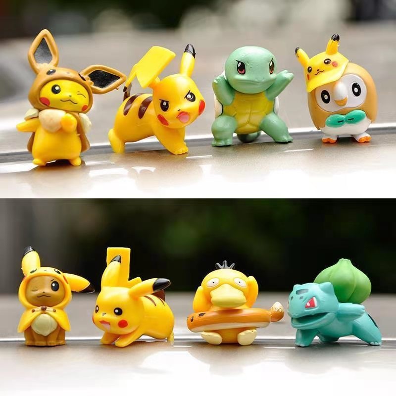 8 Loại Pokemon Pikachu Ếch Hạt Eevee Đồ trang trí để bàn