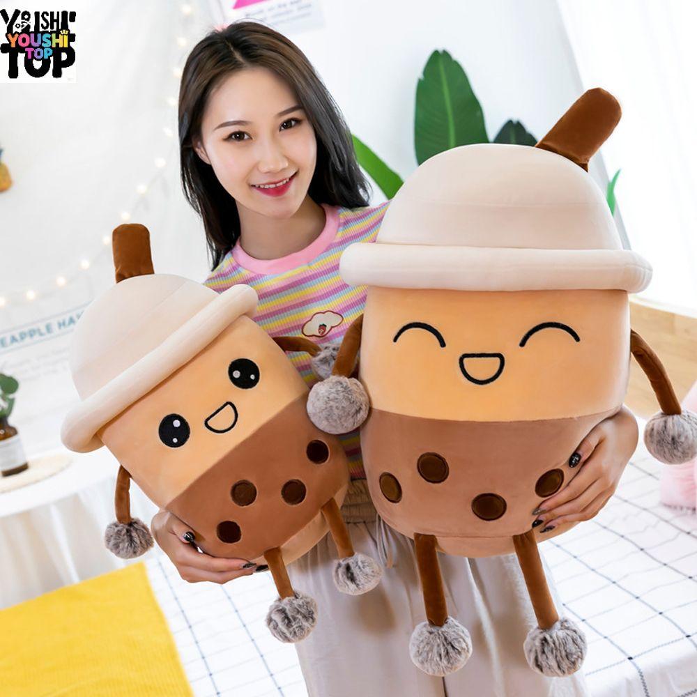 YOUSHI TOP Bong Bóng Trà Sữa Plushie Sinh Nhật Hoạt Hình Kawai Trang Trí Nhà Cửa Trẻ Em Quà Tặng Bob