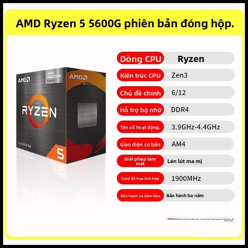 CPU AMD Ryzen R5 5500X3D GT5600 5600GT hộp mới, hiệu năng mạnh, dùng cho PC desktop, bán chạy