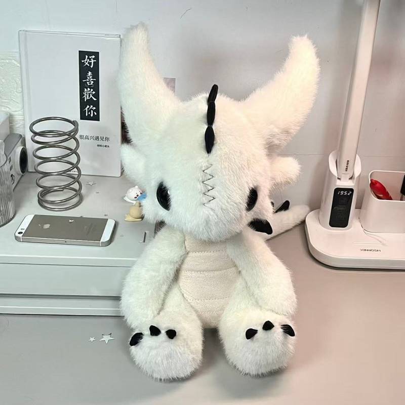 Cute White Dragon Plush Toy Doll Little White Dragon Doll Simulation Mink Hair Material White Dragon
