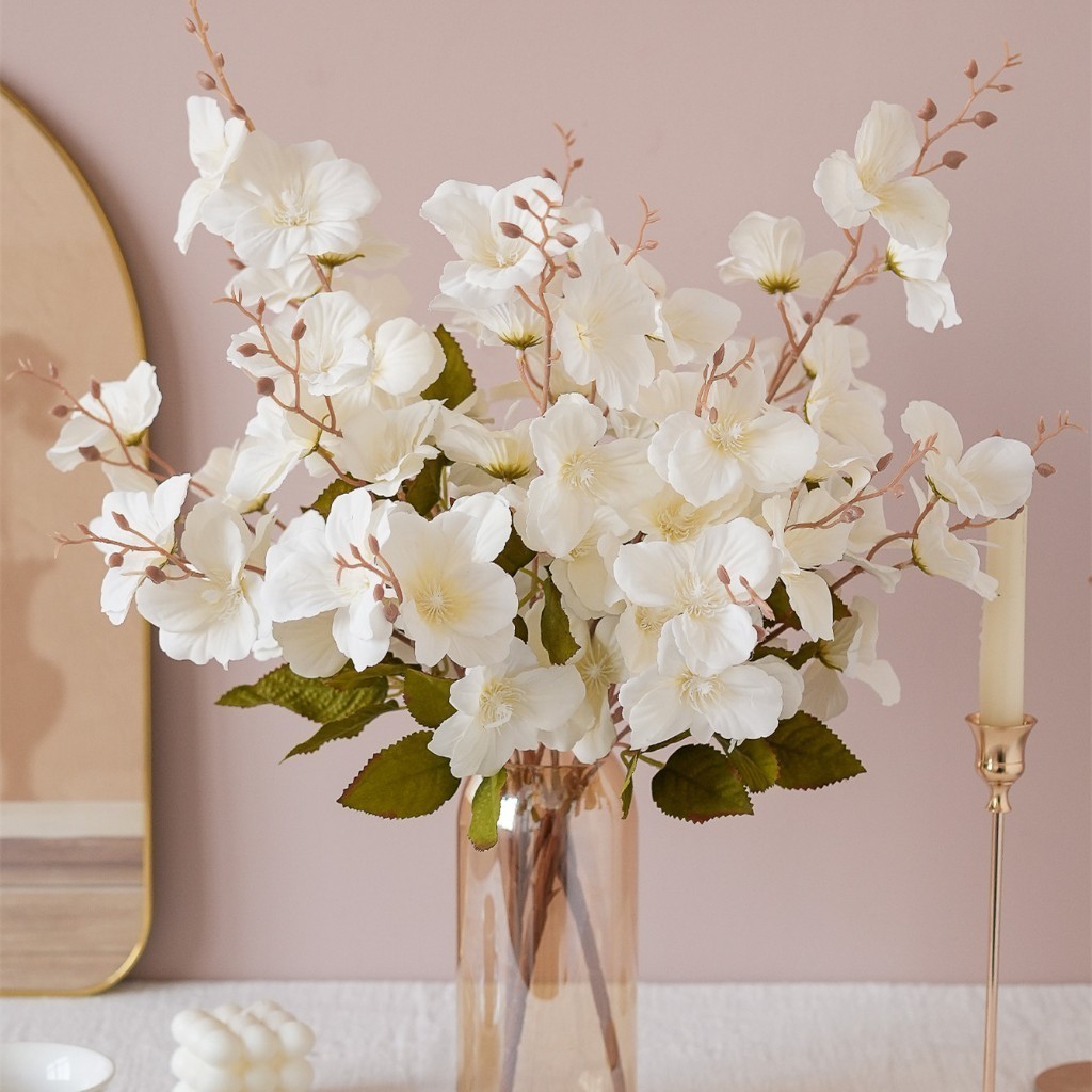 1 Bunch 65cm Artificial Flower Glue Silk Magnolia Simulation Flower Bouquet For Wedding Home Office 