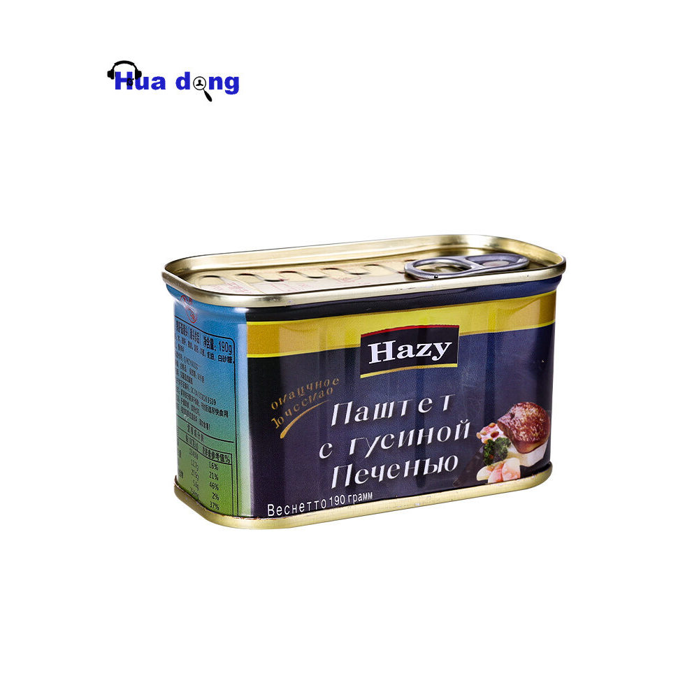 Đóng hộp Pate de Foie Gras kiểu Nga đóng hộp Foie Gras, Fat Foie Gras, Ẩm thực Nga ăn liền-190g