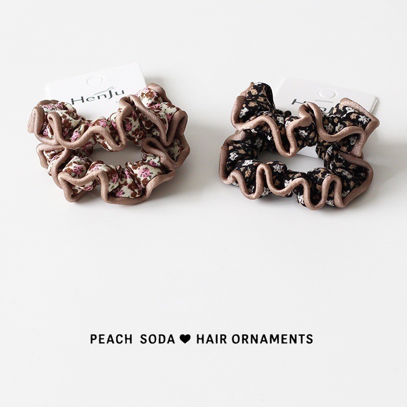 MISMEMO Dây buộc tóc vải scrunchie hoa cổ điển kiểu Pháp — phụ kiện tóc đuôi ngựa nữ tính