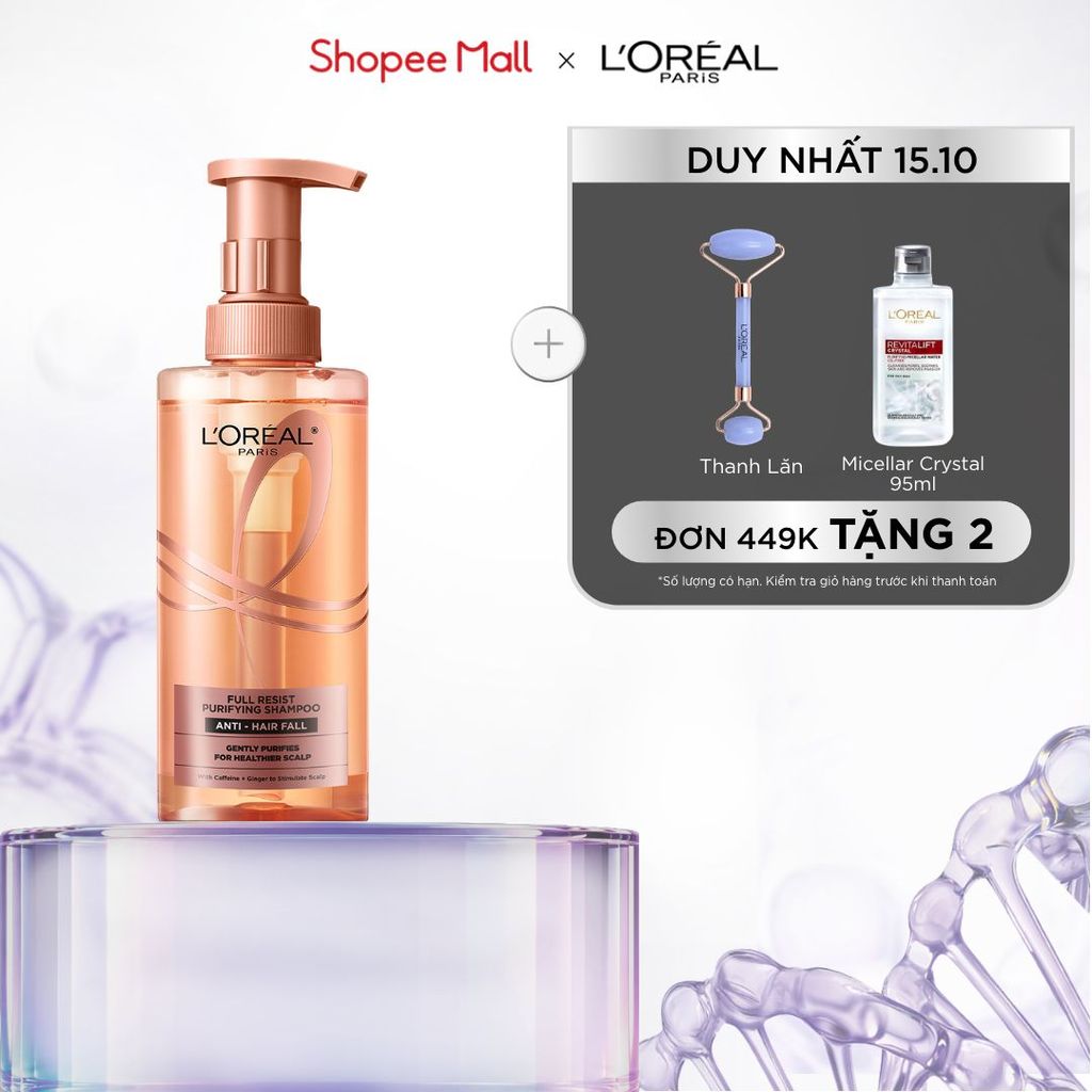 Dầu Gội Ngăn Ngừa, Giảm gãy Rụng Tóc Giúp Tóc Chắc Khỏe L’Oreal Paris Elseve Full Resist Anti Hair Fall Shampoo 440Ml