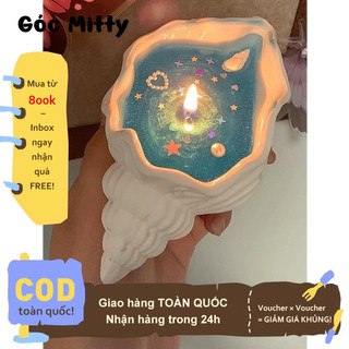 Góc Mitty🐚Nến Thơm Vỏ Sò UCHUU, Nến Ốc Sò Đại Dương Decor Lấp Lánh, Thư Giãn, Làm Quà Tặng Kèm Hộp