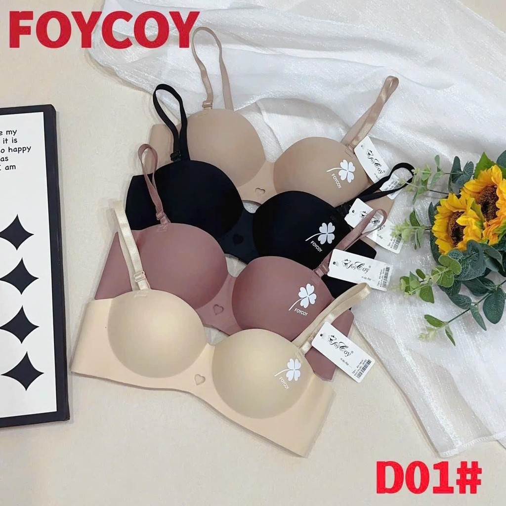 A79_Combo 3 Áo (hoặc 2 áo) Su Đúc Foycoy hoạ tiết in cỏ 4 cánh, mút 1.5 cm [CHÉN NGỰC NHỎ]