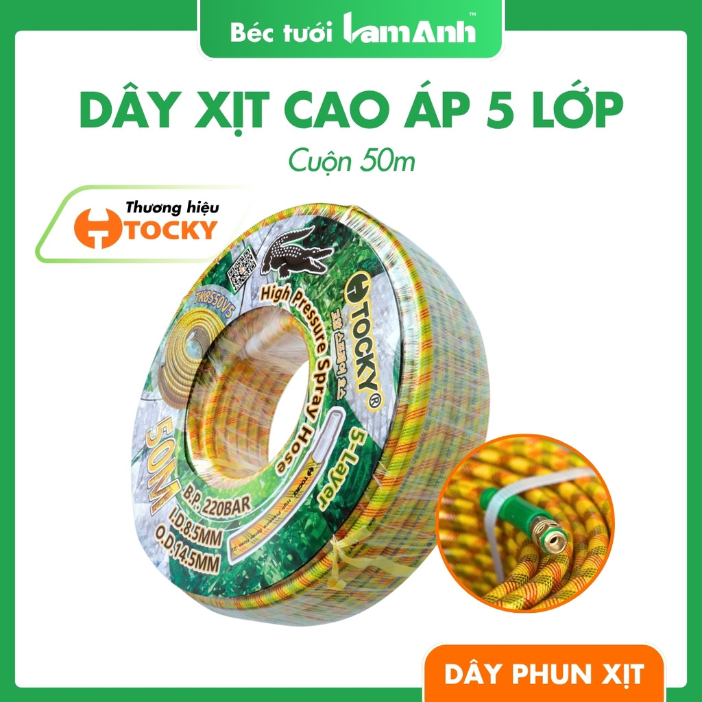 Dây xịt áp lực dài 50m MUSKITA 8.5mm chuyên dùng phun xịt áp lực, phun tưới nông nghiệp Công nghệ KO