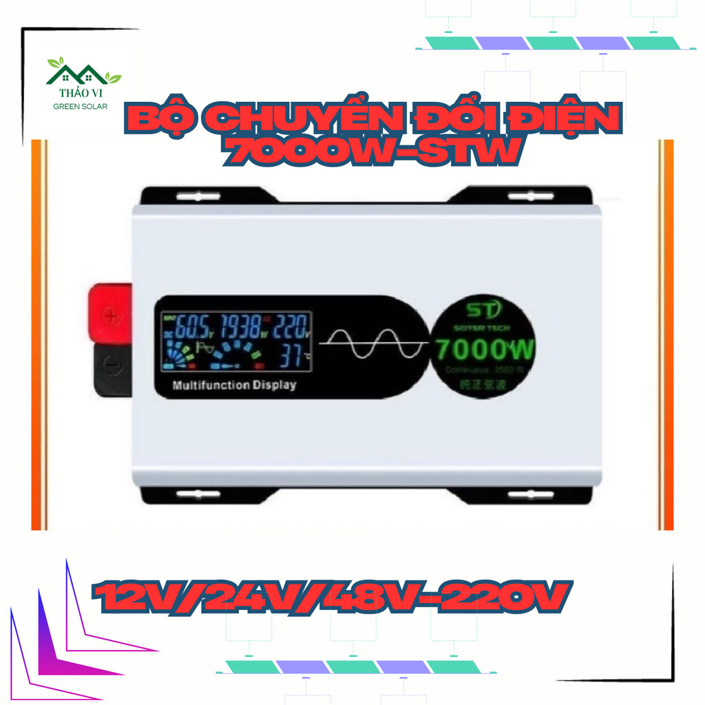 SINE CHUẨN 7000W 12V/24V/48V STW| BỘ CHUYỂN ĐỔI ĐIỆN SINE CHUẨN MÃ 7000W - 12V/24V/48V STW SANG 220V