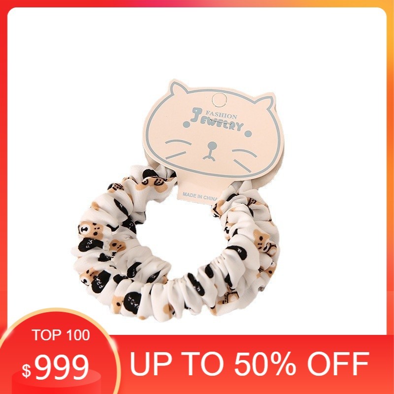 Buộc tóc scrunchies cute hình gấu