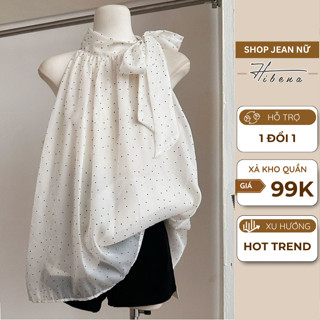  Áo Yếm Đi Chơi Điệu Đà Hibena Áo Mặc Tết Áo Cổ Yếm Cột Dây Thắt Nơ Babydoll 2 Lớp Tiểu Thư AY01 