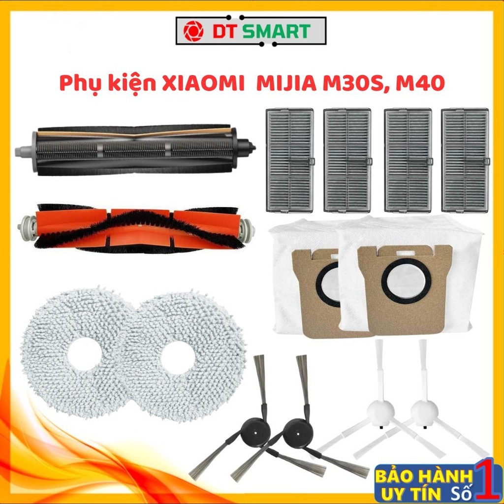 Phụ Kiện Robot Hút Bụi Xiaomi Mijia M30S, M40 | Chổi Chính,  Chổi tự cắt tóc, Chổi Cạnh , Lọc HEPA, 