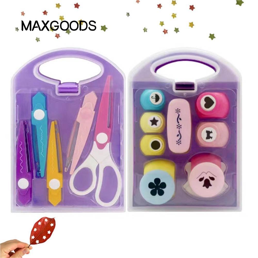 MAXGOODS Kids Craft Hole Punch Shapes Set, DIY Projects Manual DIY Puncher Craft Set, Creative With 