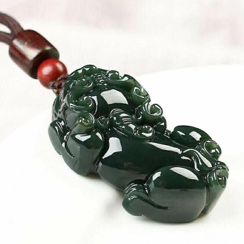 Tự Nhiên Hetian Ngọc Sapphire Pixiu Mặt Dây Chuyền Hetian Ngọc Cyan Nam Nữ Vòng Cổ
