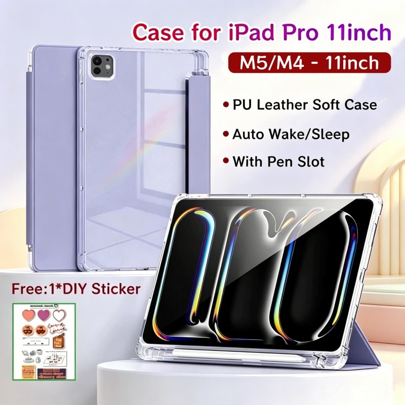 Ốp điện thoại Cho iPad Pro 11inch M5 2025 Mới Có Khe Cắm Bút Vỏ Bảo Vệ Từ Tính Cho iPad Pro 11inch M