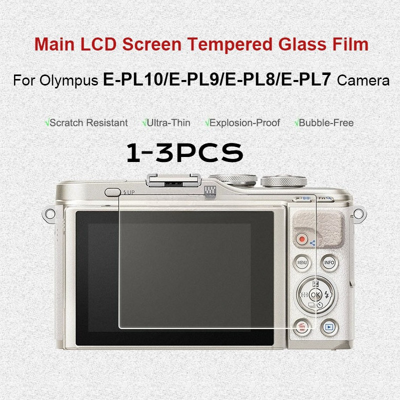 3 Chiếc Dành Cho OM SYS TG7 OM5 OM3 II Camera Kính Cường Lực Cho Oly TG6 TG5 TG4 PEN-F PEN EPL9 EPL8