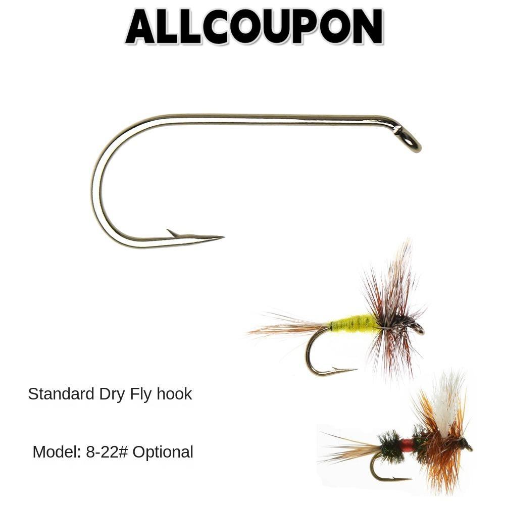 ALLCOUPON Fly Tying Hook, 8 # -22 # Standard Long Shank Fly Fish Hook, 2024 Wire Long Shank Caddis F