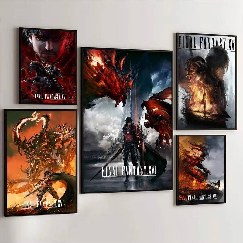 Final Fantasy XVI Canvas Wall Art, FF16 Game Poster In Hình Dành Cho Người Hâm Mộ Trang Trí Phòng Ng