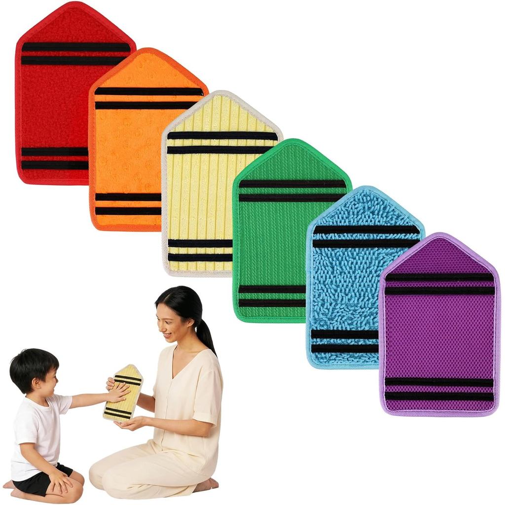6 Tấm Thảm Cảm Giác Crayon Cho Trẻ Em Tự Kỷ 9x6 Inch Họa Tiết Gạch Sàn Cho Trẻ Tập Đi Tactile Wall P