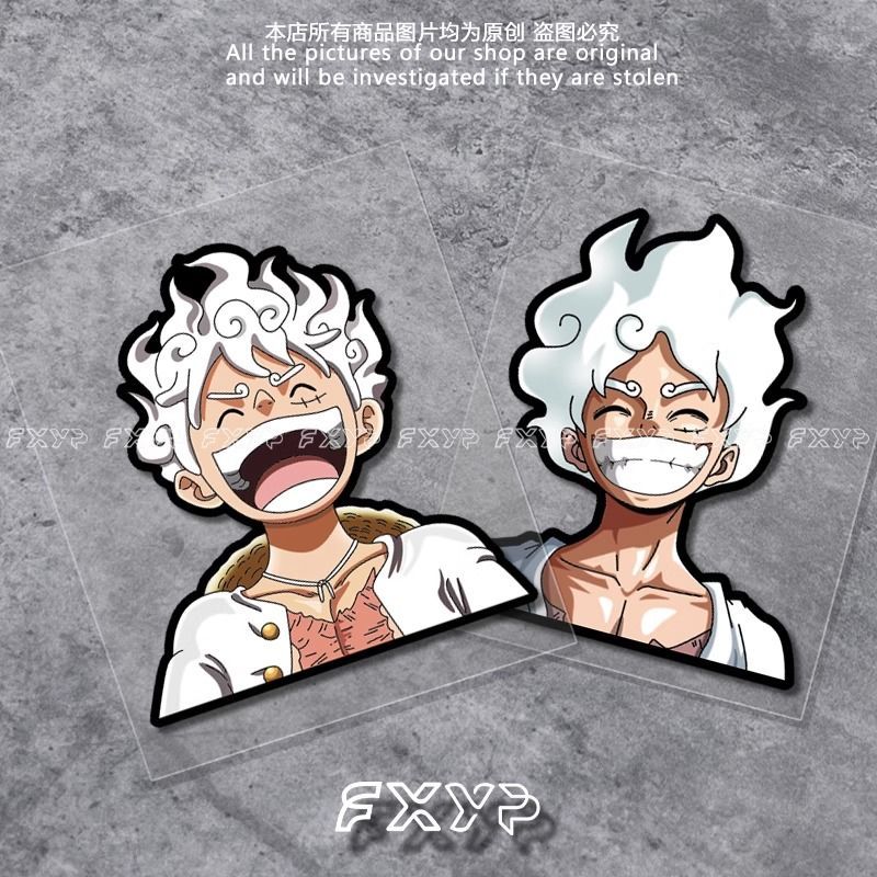 Citysoul Xe Dán One Piece Five-Gear Nika Luffy Cá Tính Sáng Tạo Anime Xe Dán Thân Kính Trang Trí Dán