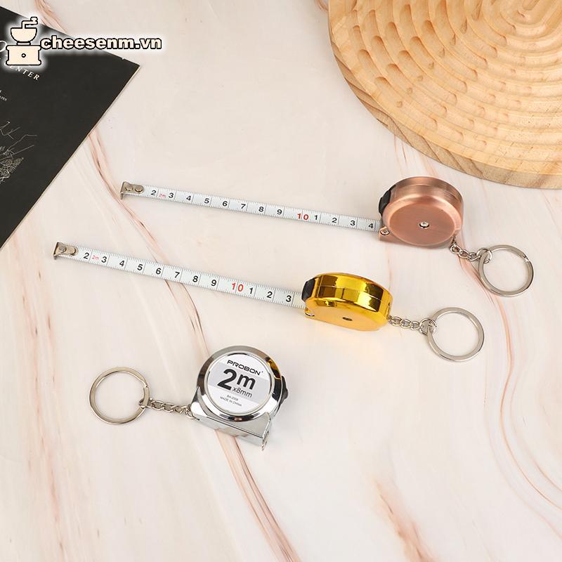 Cheenm Mini Nhỏ Di Động Thước Băng Di Động Móc Chìa Khóa Di Động 2 M Thước Băng Thép Gia Đình Đo VN