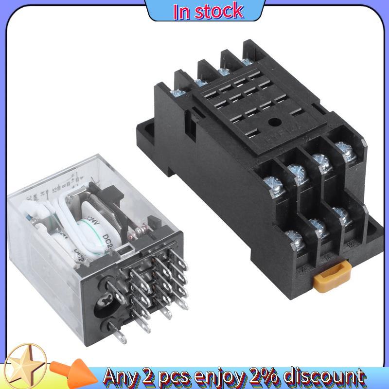 Còn hàng-DC 24V Coil Volt 4PDT 14 Pin Terminal Rơle điện từ HH54P