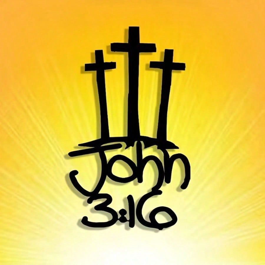 CIFbuy Trừu Tượng Kim Loại Chữ Thập Nghệ Thuật Treo Tường John 3: 16 Christian Trang Trí Nhà