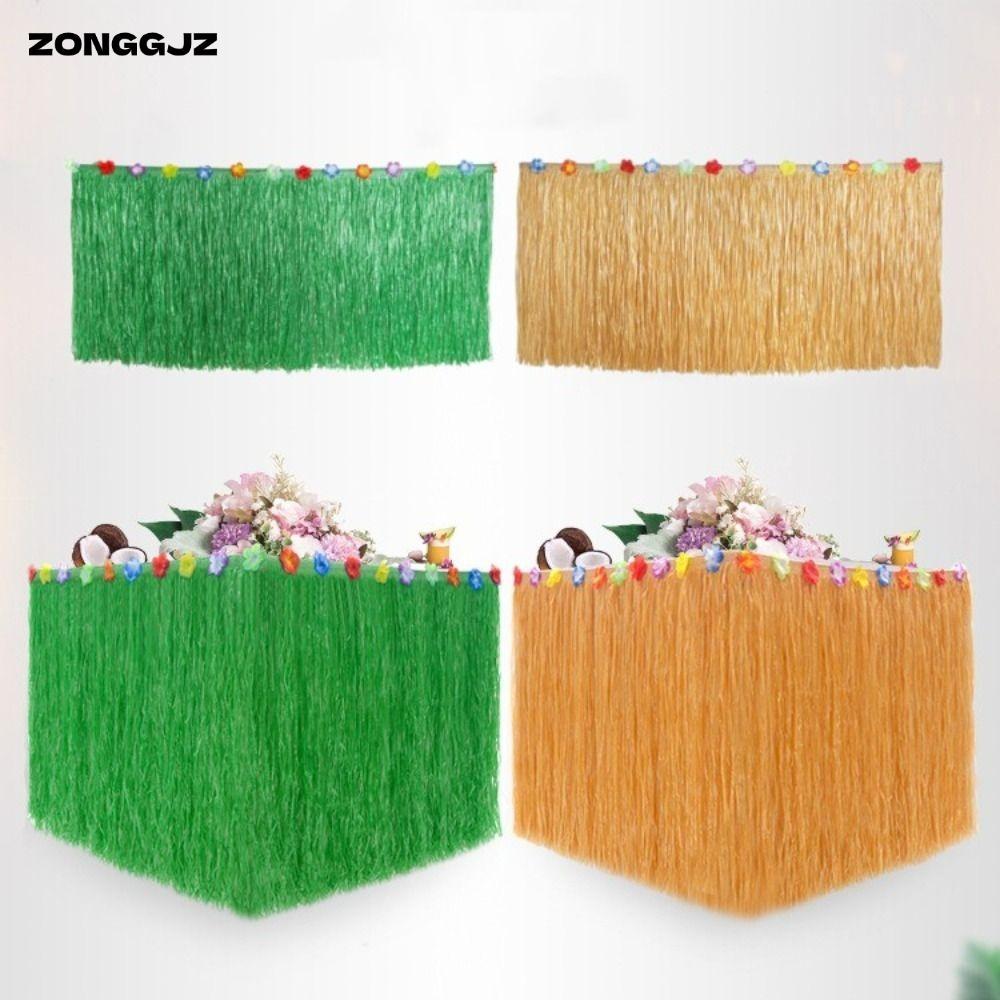 Váy bàn cỏ ZONGGJZ, Trang trí tiệc Váy bàn rơm theo chủ đề Hawaii, Màu rơm Tiệc Hawaii DIY Hawaii Kh