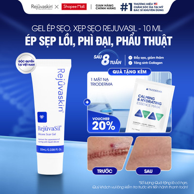 Gel Xóa Sẹo Lồi Rejuvaskin Rejuvasil 10ML - Ngăn Ngừa & Làm Xẹp Sẹo Phì Đại, Sẹo Phẫu Thuật, Ép Sẹo Lồi