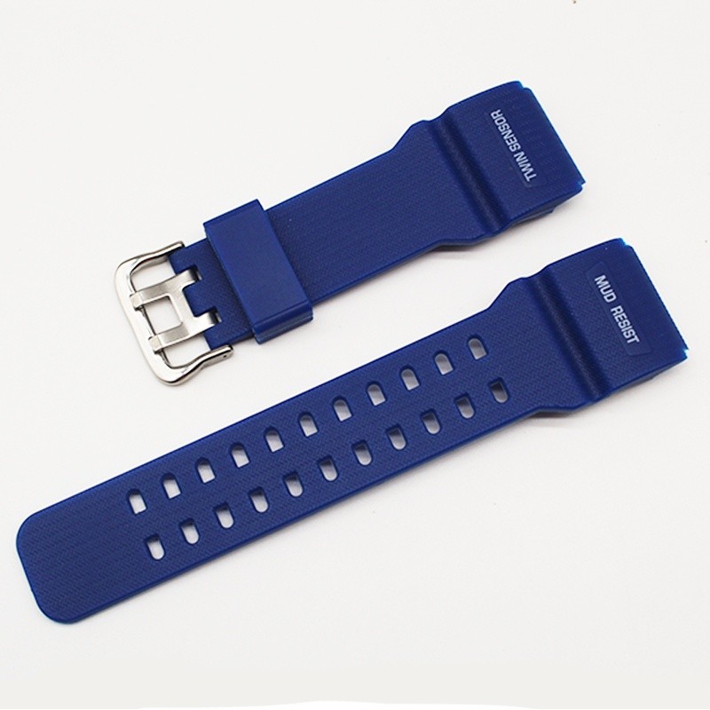 Dây đeo đồng hồ silicon Little Mud King Male GG1000 GWG100 GSG100 Cờ lê lục giác miễn phí màu đen