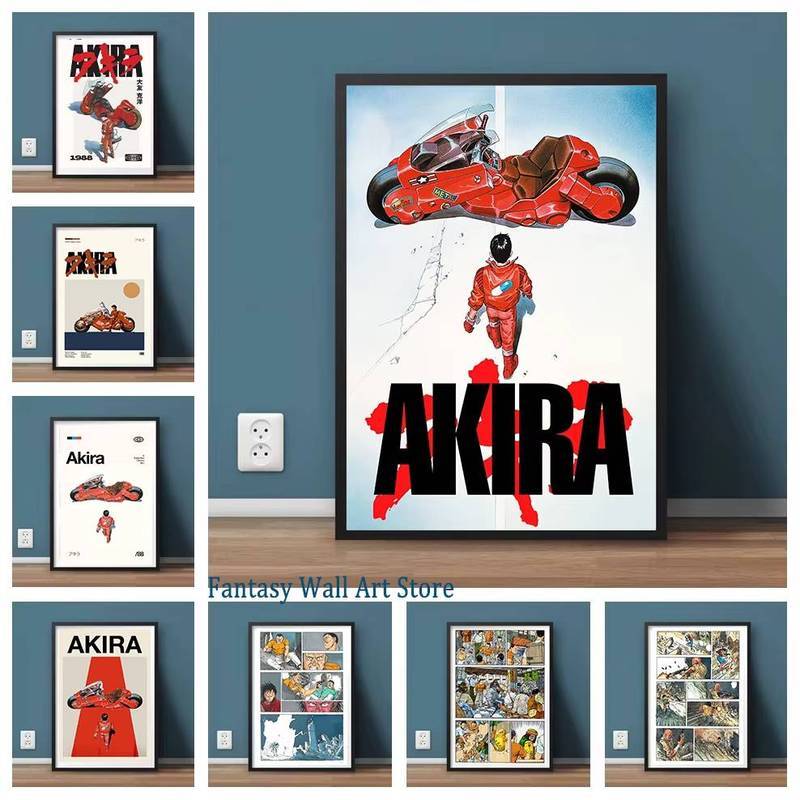 Akira 1980 Nhật Bản Khoa Học Viễn Tưởng Anime Manga Trang Truyện Tranh Vintage Poster Không Khung Vả