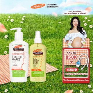 [Chính hãng] COMBO Ngừa rạn và Giảm khô ngứa đầu thai kỳ Palmer's (Lotion 250ml và Dầu dưỡng 150ml)