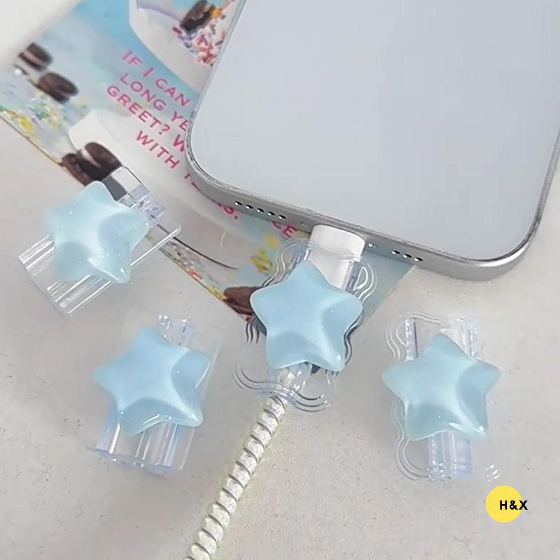H & X Hàn Quốc Dễ Thương 3D Ocean Star Charger Protector Cable Organizer Winder Cover