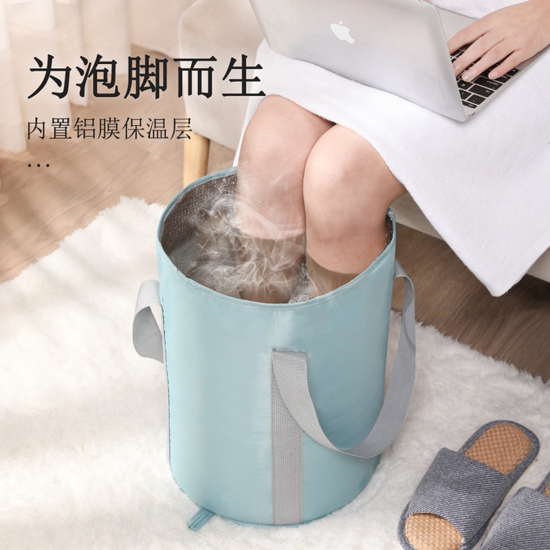 HAYAN HAYAN Xô tắm chân có thể gập lại Túi tắm chân di động cách nhiệt Ký túc xá Bê du lịch ngoài tr