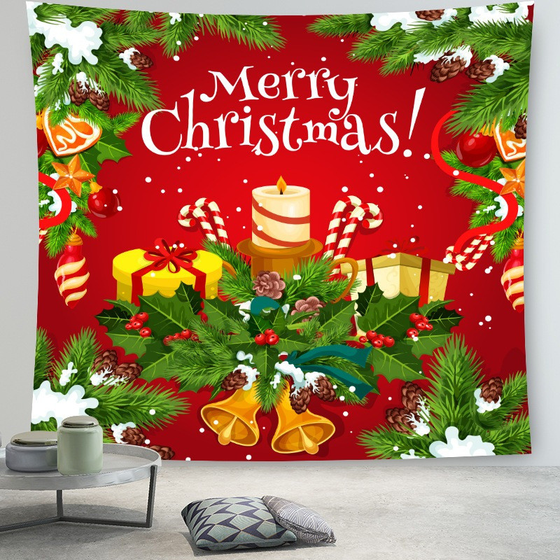 Permadani Natal, mural ruang tamu, latar belakang dekorasi ruangan, hiasan dinding pesta liburan.