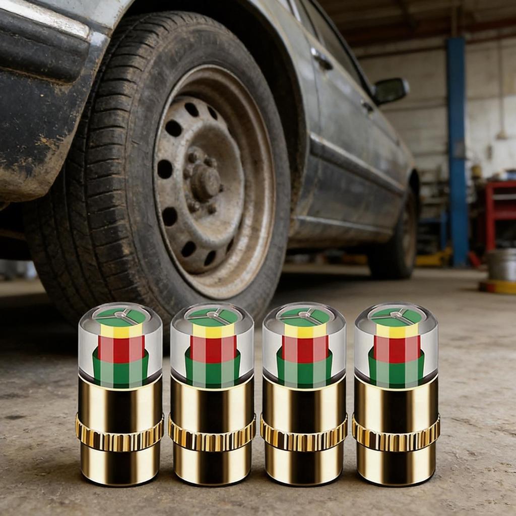 Mũ Áp Lực Lốp 4 Miếng 2.4bar 36psi 3 Màu Dễ Đọc Màn Hình Đồng Hồ Đo Áp Suất Lốp Cho Ô Tô Ô Tô Xe Tải