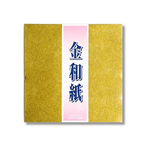 giấy washi - Kyoto Elephant 2-453 Gold Washi Paper Washi Origami 15cm square, 10 sheets included